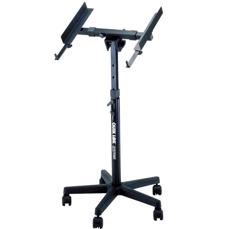 Adjustable Black Steel Studio Equipment Stand with Wheels