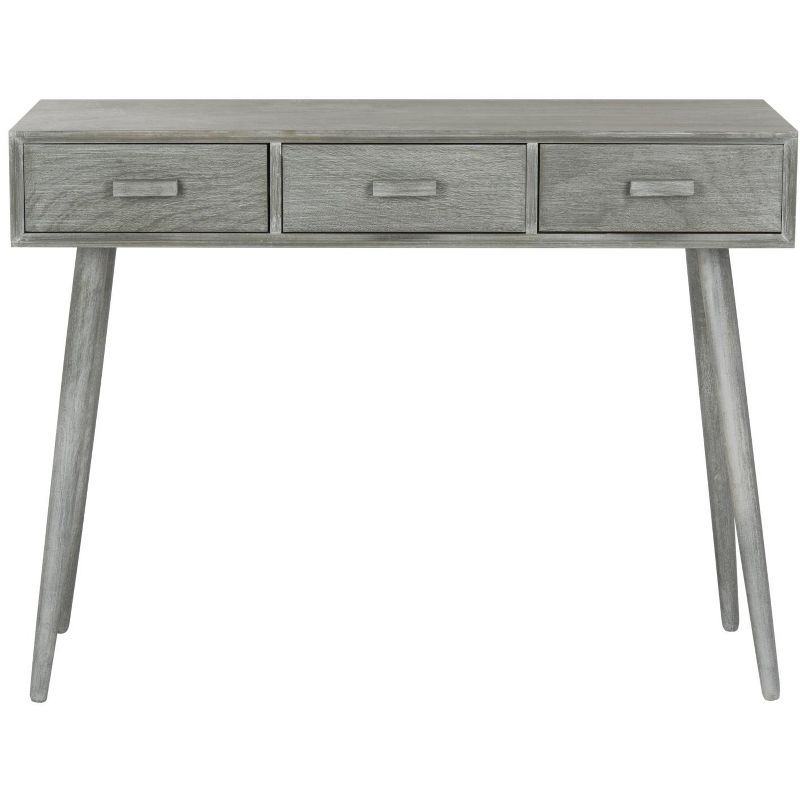 Slate Grey Pine Wood 3-Drawer Console Table