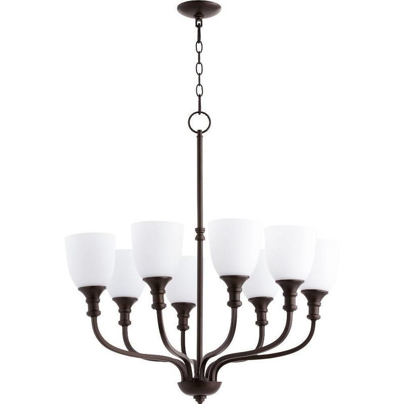 Richmond 32" Bronze Glass 8-Light Chandelier