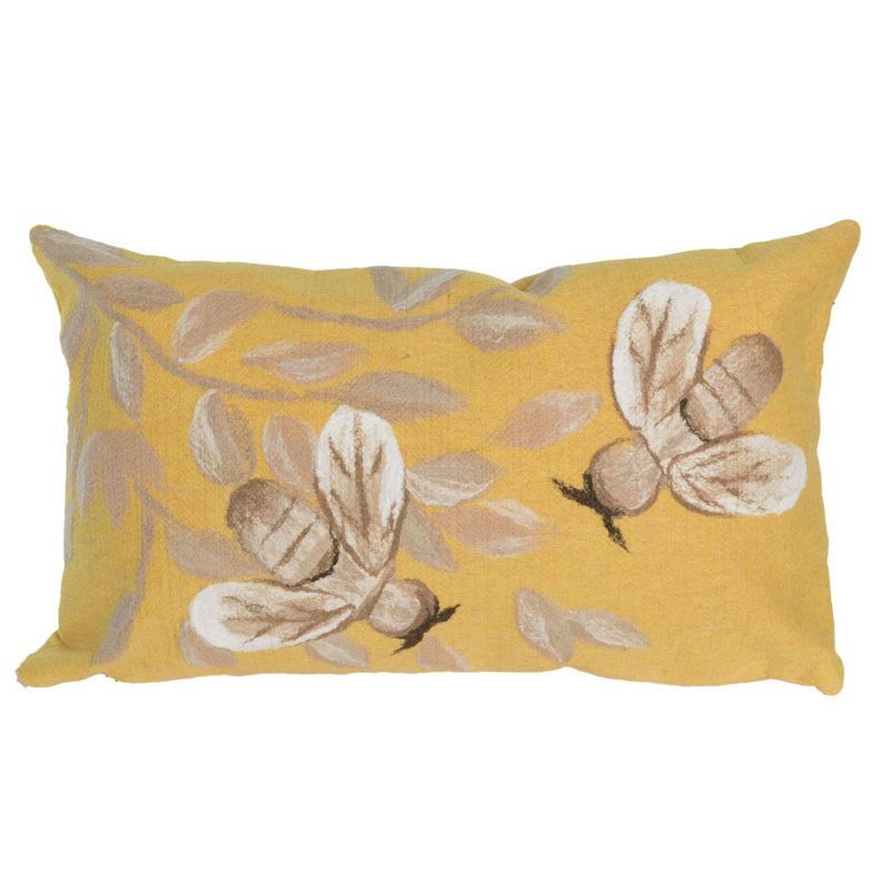 Liora Manne Honey Bee Yellow Rectangular Indoor Outdoor Pillow