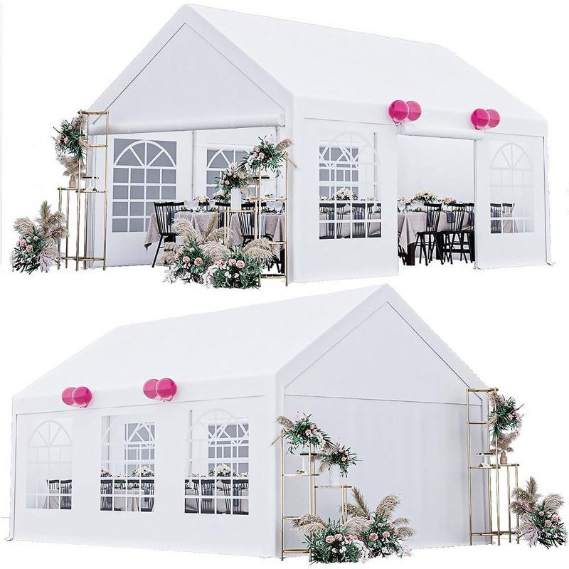 White 13x20 FT Heavy Duty Wedding Canopy Tent with Sidewalls