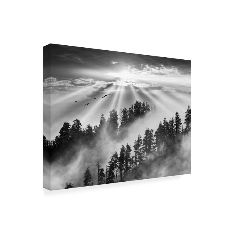 Smoky Mountain Sunrise Black and White Canvas Landscape Art