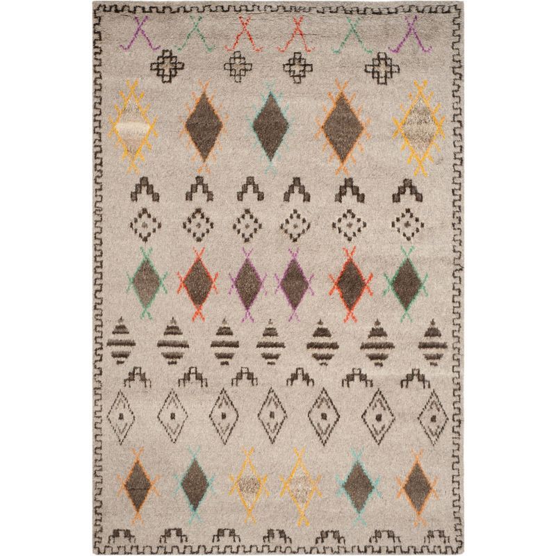 Kenya Hand-Knotted Geometric Wool Area Rug, 6' x 9'