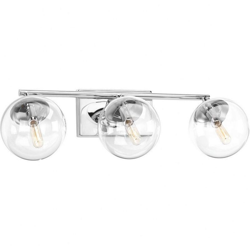 Polished Chrome 3-Light Wall Fixture with Clear Glass Shades