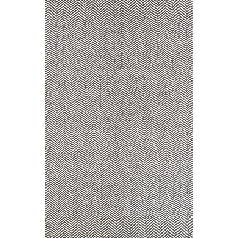 Handmade Gray Stripe Tufted Wool-Cotton Blend Rug