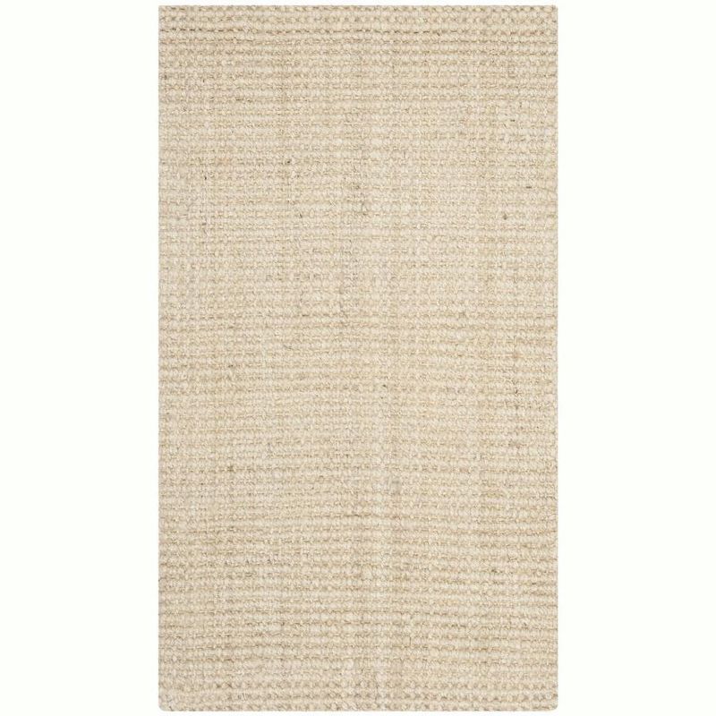 Ivory Tufted Handmade Jute 2'3" X 4' Non-Slip Area Rug