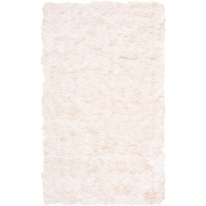 Ivory 3' x 5' Handmade Tufted Shag Area Rug