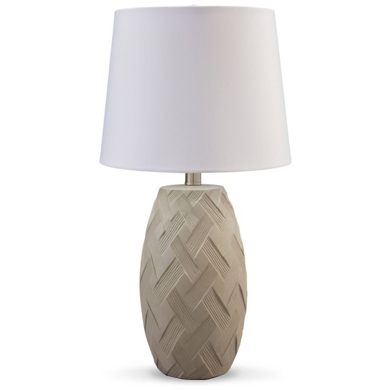 Tamner 21.88" Beige and White Polyresin Table Lamp Set