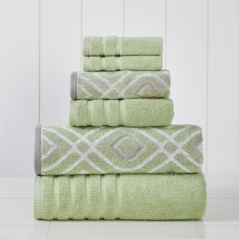 Egyptian Cotton Green Hand Washcloth Set