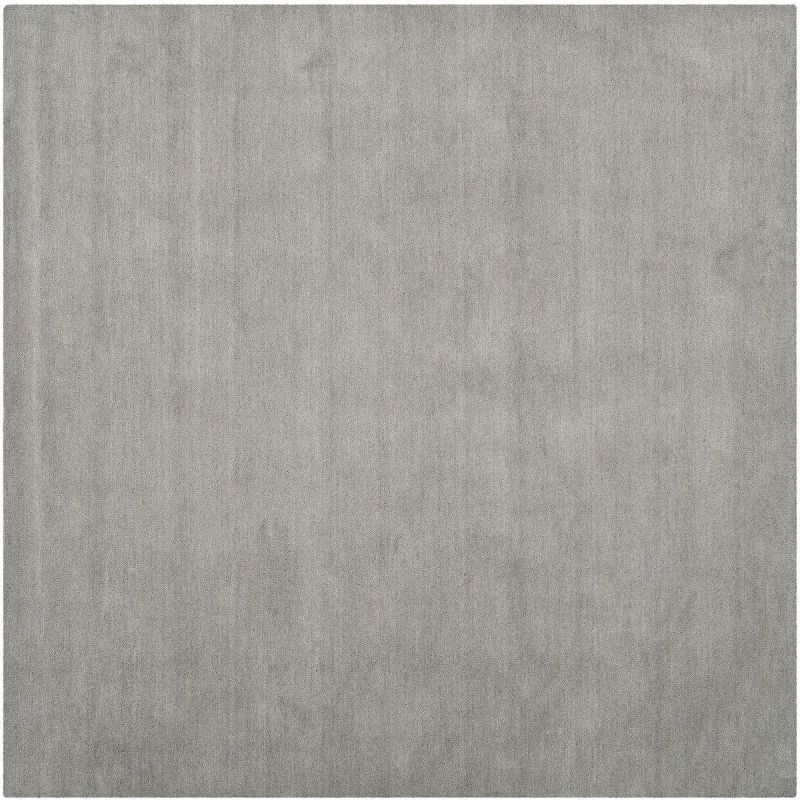 Himalaya Gray 8' Square Hand-Loomed Wool Area Rug