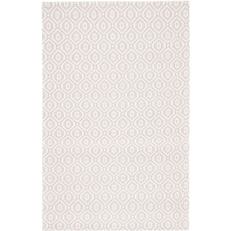 Elegant Ivory & Beige 59" Hand Woven Wool Blend Area Rug