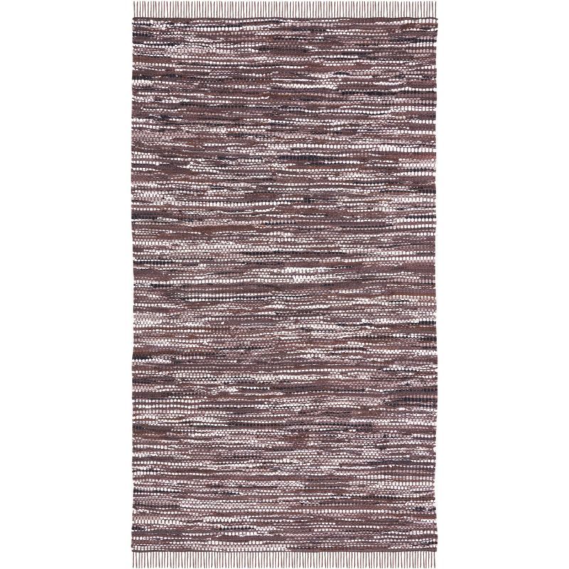 Montauk Brown and Ivory Flat Woven Cotton Rug 3' x 5'