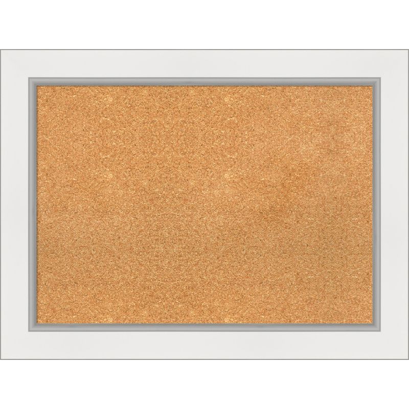 Eva White Gold Framed Natural Cork Bulletin Board