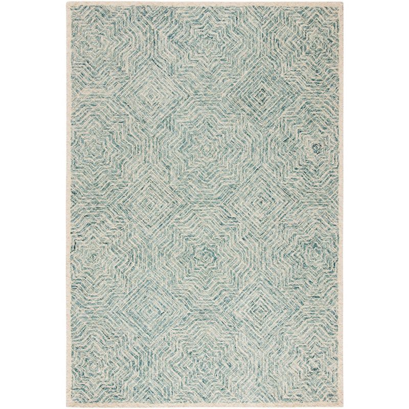 Capri Blue and Ivory Hand-Tufted Wool Area Rug 3' x 5'