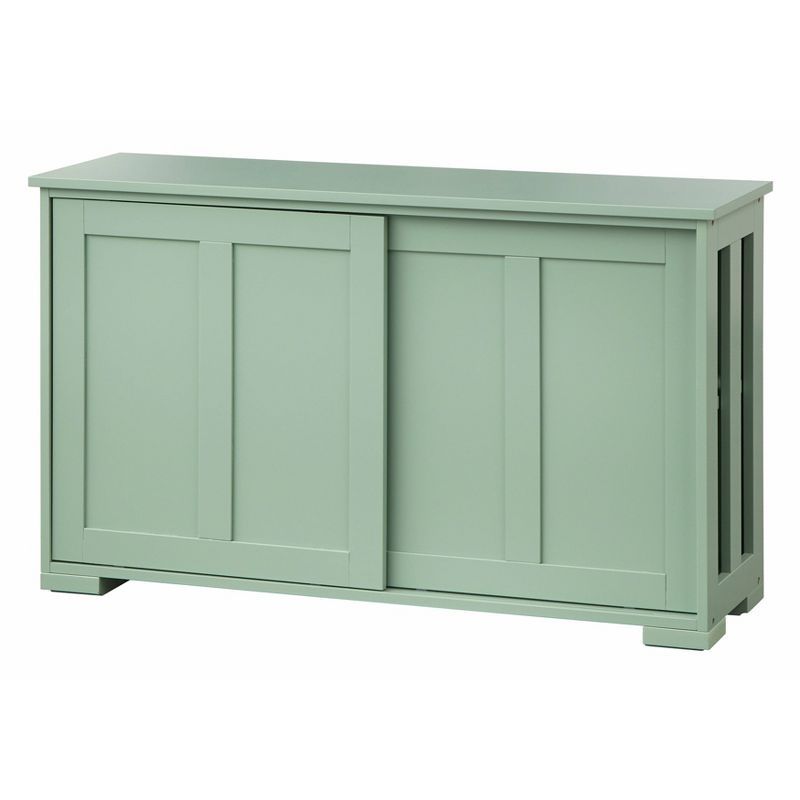 Mint Green Freestanding Office Cabinet with Adjustable Shelving