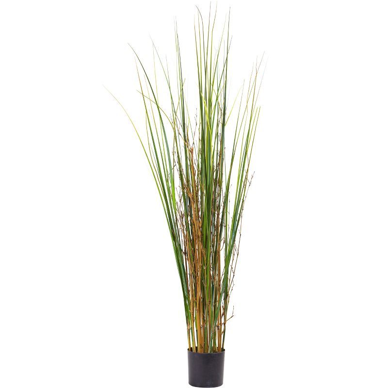 Zen-Inspired Outdoor Bamboo & Grass Potted Arrangement, 38"