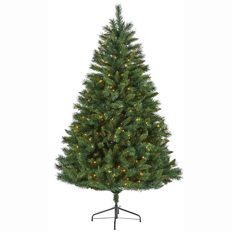 6ft Green Pine Artificial Christmas Tree with LED Lights