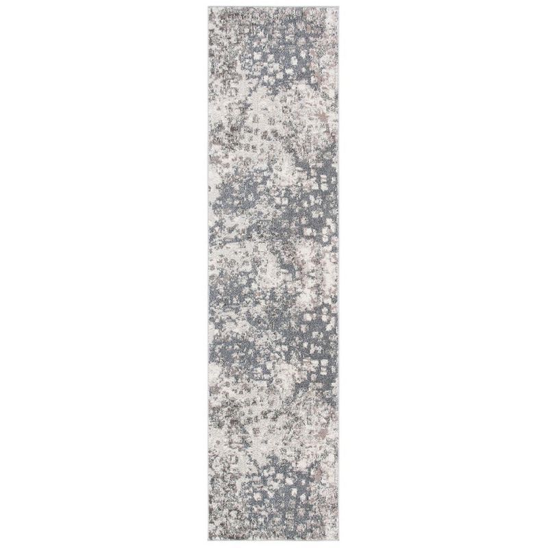 Metro-Mod Grey & Beige Synthetic Flat Woven Runner Rug - 2'2" x 14'