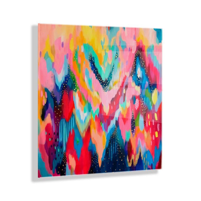 Colorful Abstract Brushstroke Acrylic Wall Art, 27" x 27"