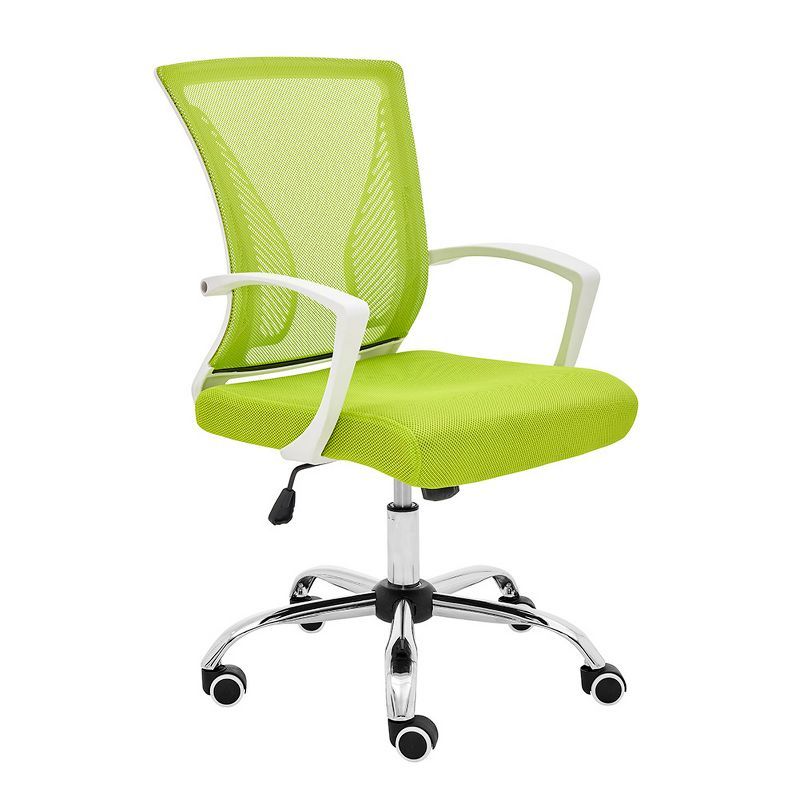 Zuna White/Lime Mesh Mid-Back Swivel Task Chair