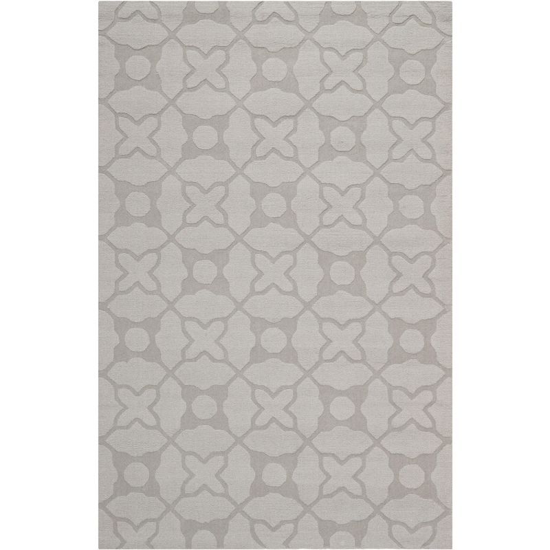 Gray Hand-Tufted Wool Rectangular Area Rug 4' x 6'