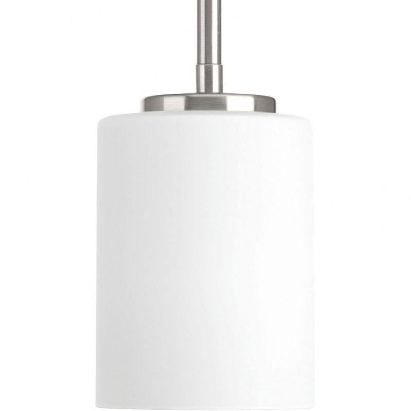 Replay Brushed Nickel Mini-Pendant with White Glass Shade