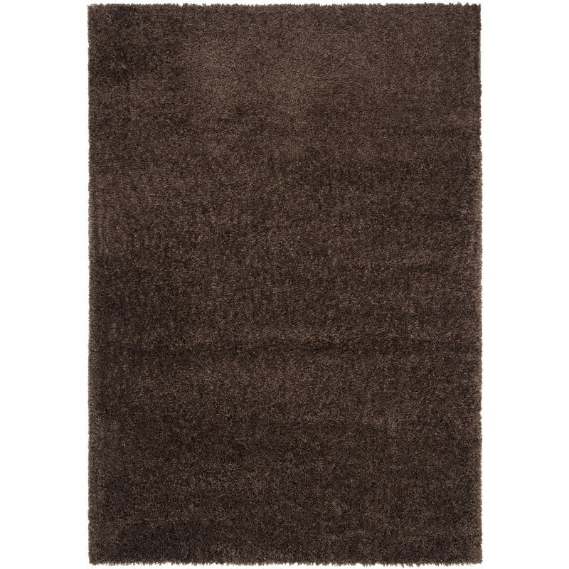 Cozy Comfort Brown Synthetic 8' x 10' Shag Area Rug