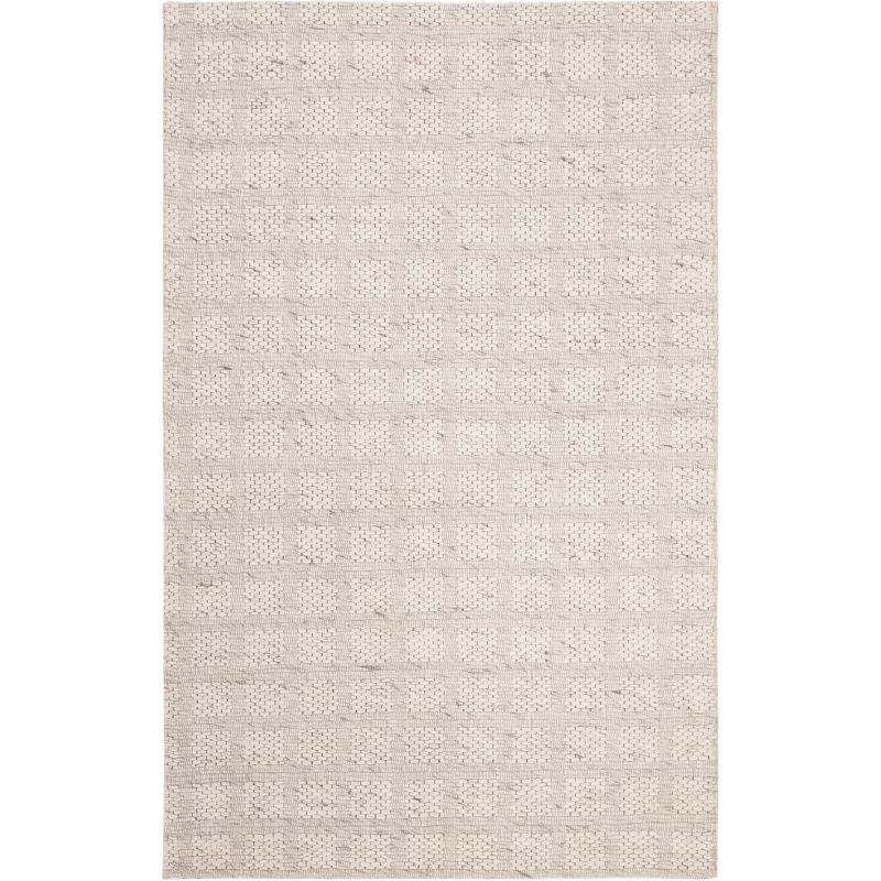 Marbella Beige Geometric Flat Woven Wool Rug, 4' x 6'