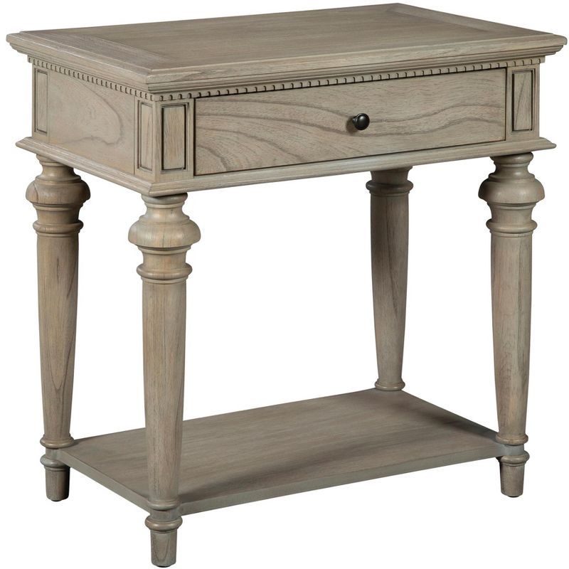 Traditional Brown Wood Single Drawer Nightstand