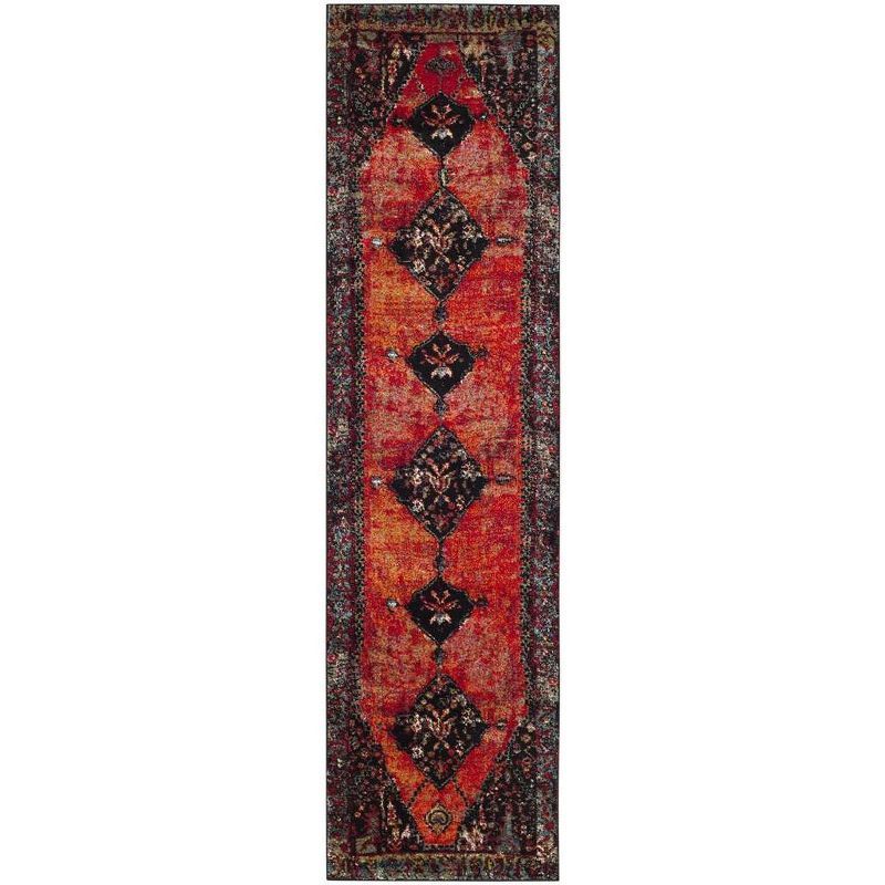 Elysian Fields Black Synthetic 26" Hand-Knotted Easy Care Runner Rug