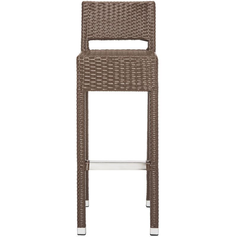 Landry Brown Rattan and Aluminum Bar Stool