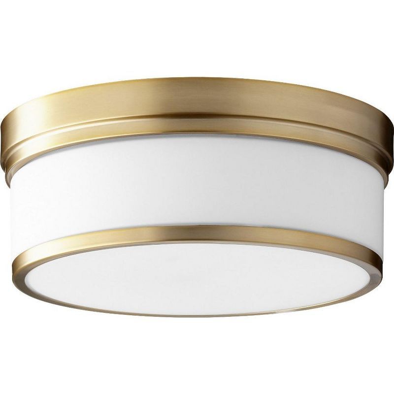 Celeste Aged Brass Opal Glass 3-Light Transitional Flush Mount