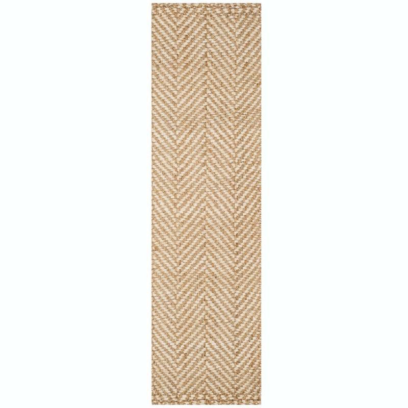 Ivory Elegance 27" Hand-Knotted Jute Runner Rug