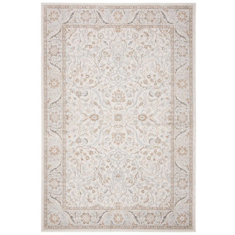 Isabella 6' x 9' Cream and Beige Synthetic Round Area Rug
