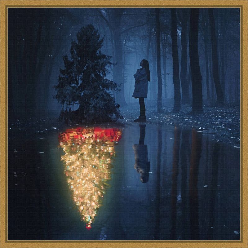 The Hope of Christmas Tree Framed Canvas Print