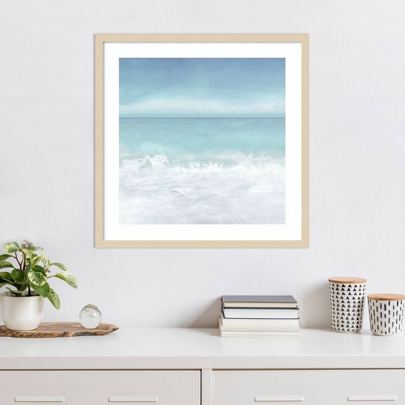 Tranquil Ocean Waves Beach II Abstract Coastal Framed Print