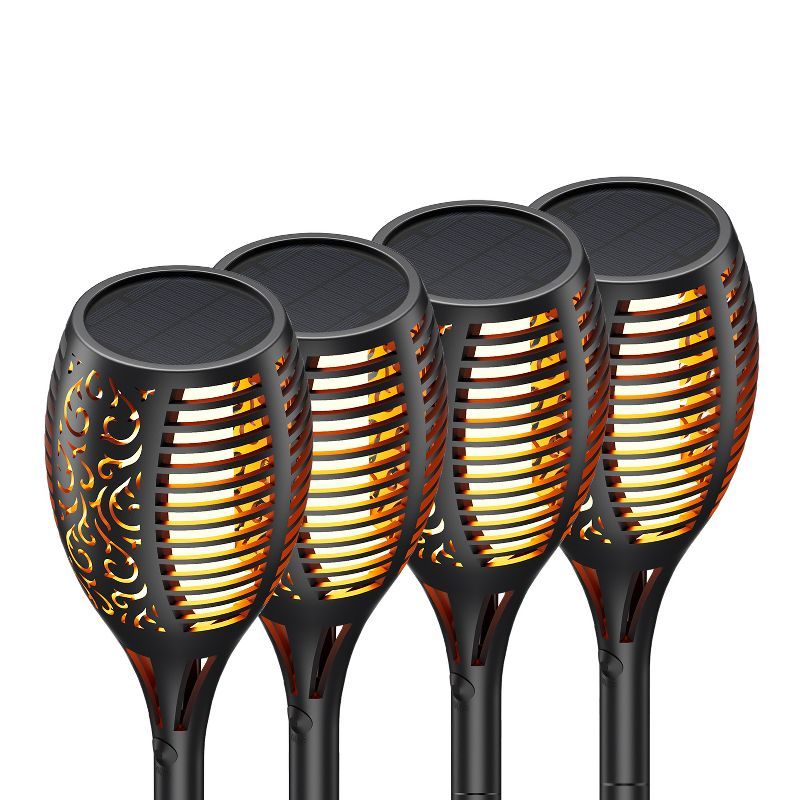 Xodo FL1 Solar Torch Lights with Flickering Flames, 4-Pack