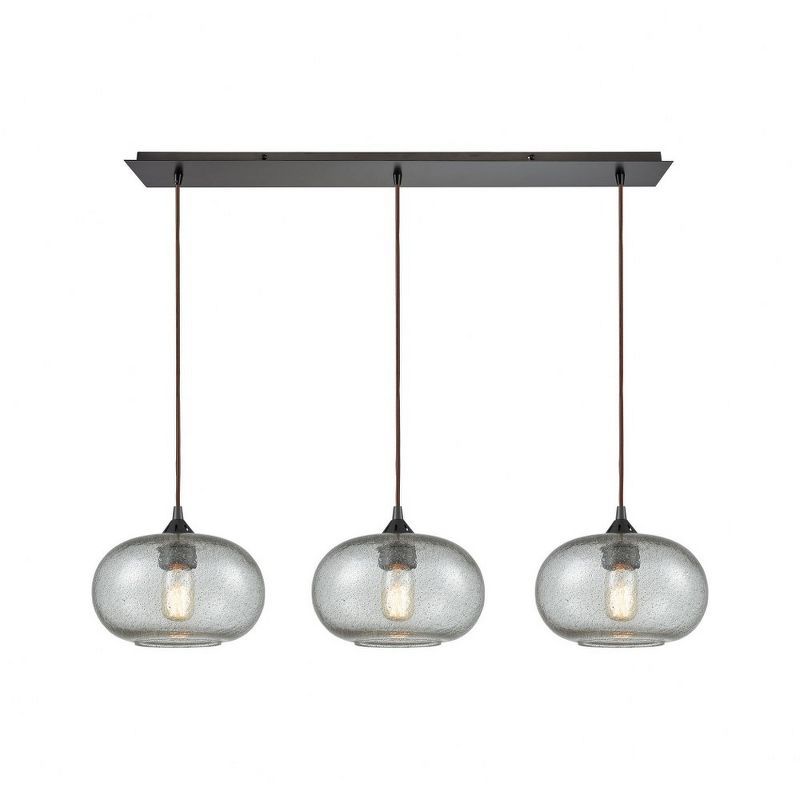 Volace Oil Rubbed Bronze 3-Light Mini Pendant with Gray Glass