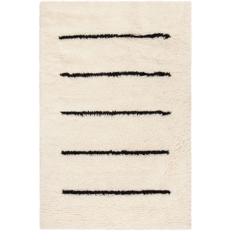 Kenya Tribal Essence Hand-Knotted Wool Rug - Black, 4' x 6'