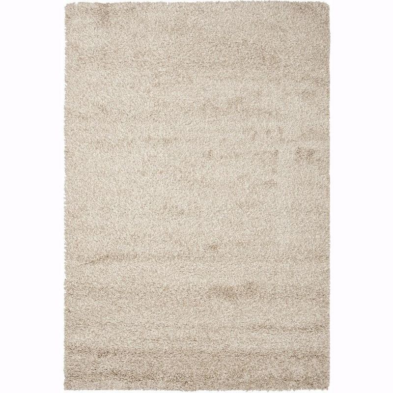 Santa Monica Beige Shag Rug, 4' x 6', Synthetic Blend