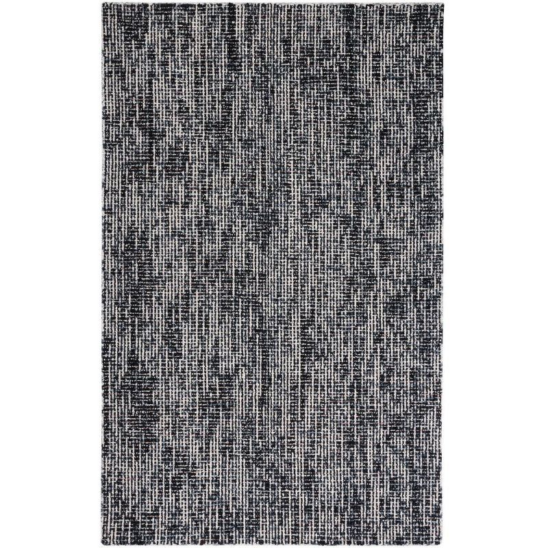 Gray Abstract Handmade Wool Tufted Area Rug, 5' x 8'