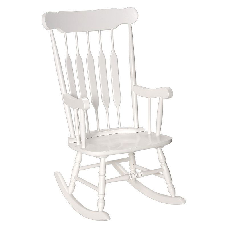 White Solid Wood Adult Rocking Chair