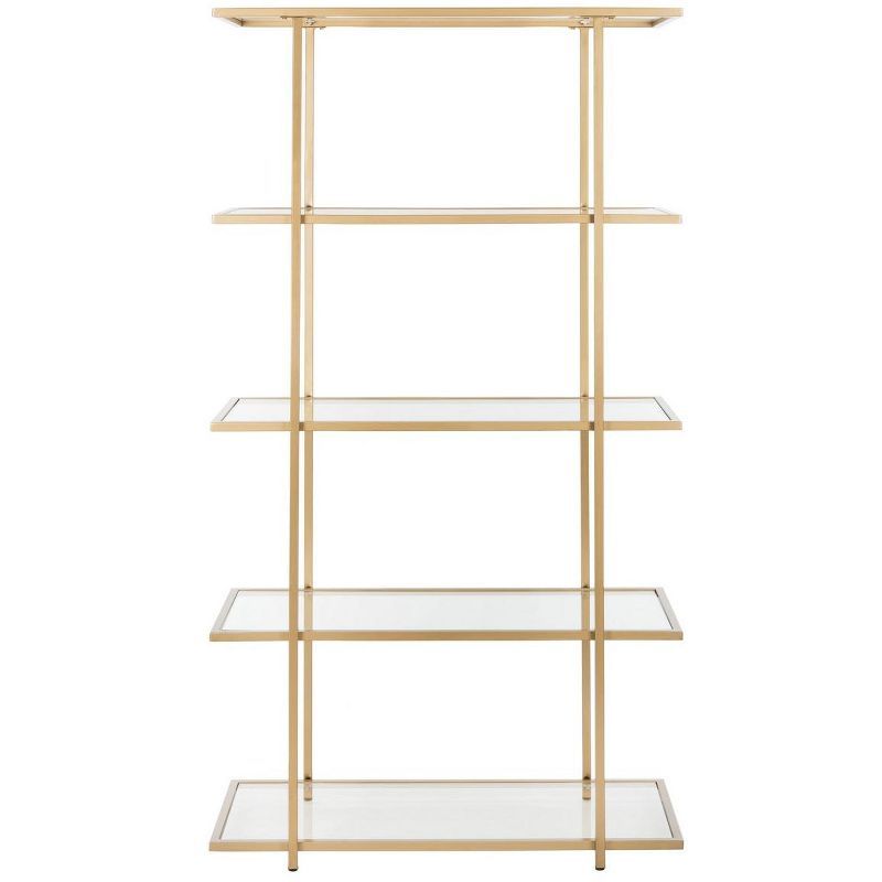 Francis 5-Tier Gold and Clear Glass Etagere