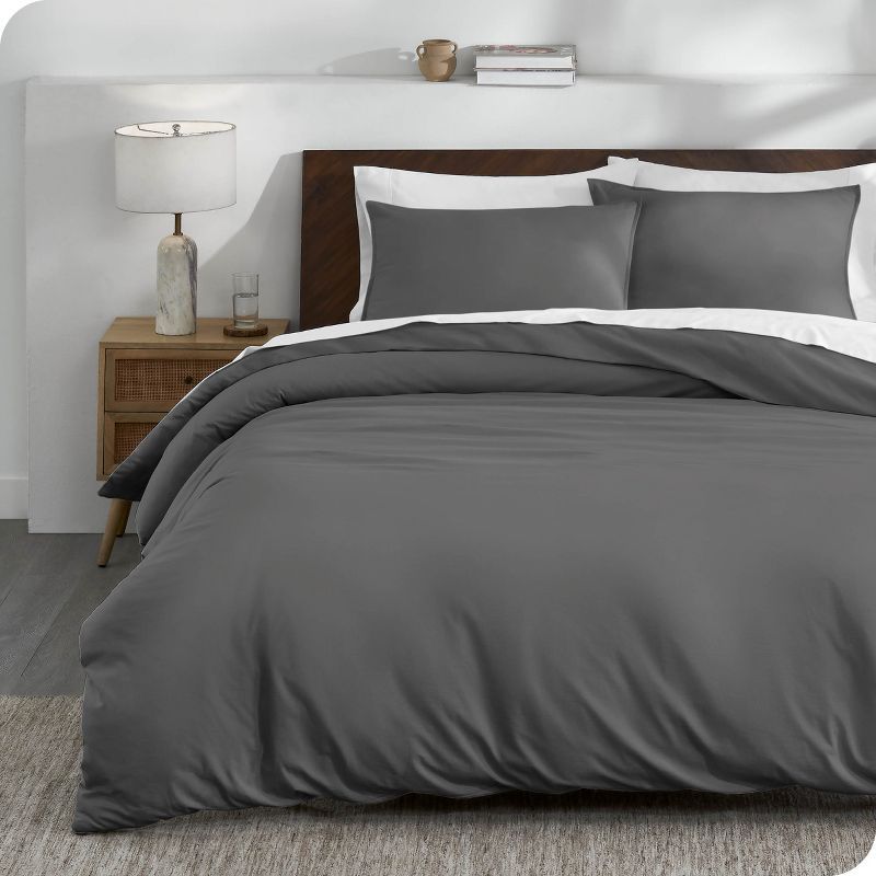 Gray Organic Cotton Jersey Twin/Twin XL Duvet Cover Set