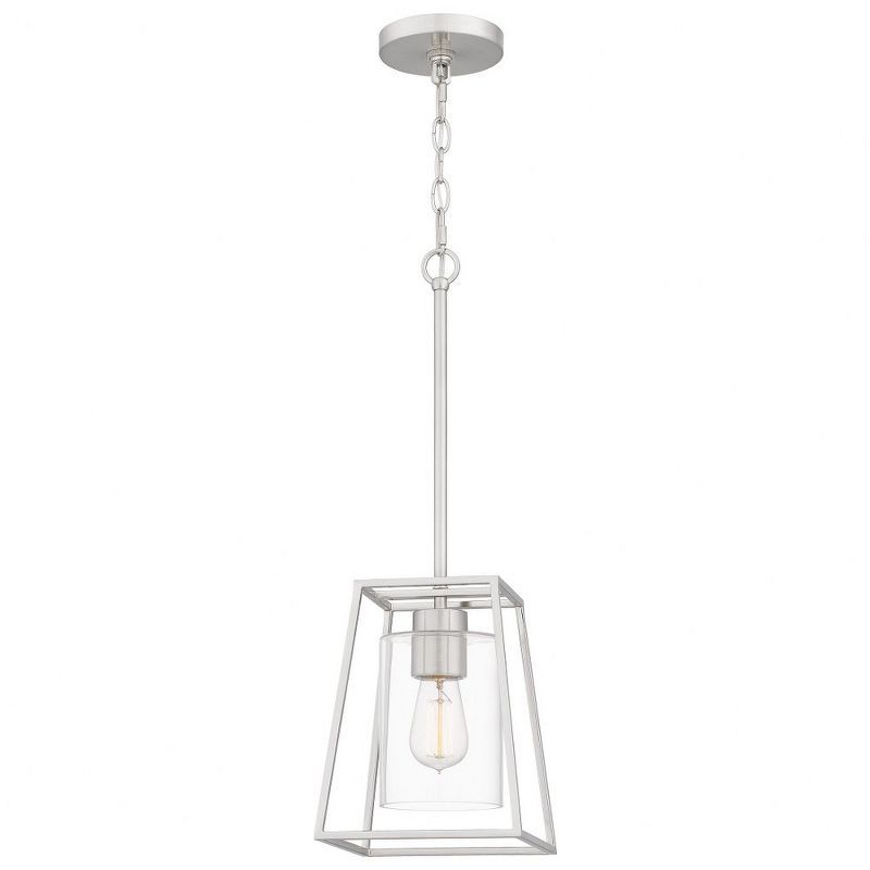 Prescott Transitional Mini Pendant Light in Brushed Nickel with Clear Glass