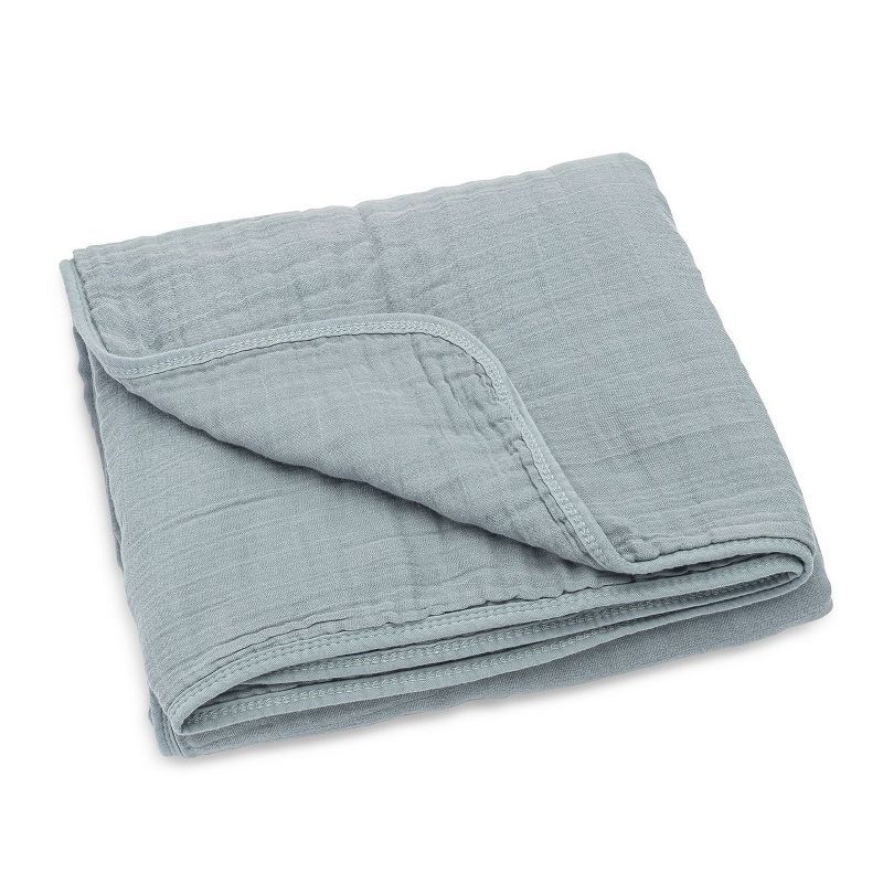 Blue Cotton Muslin Blanket for Toddler Boys