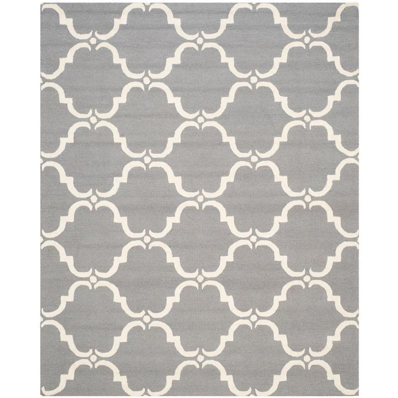 Ivory and Gray Hand-Tufted Wool 8' x 10' Area Rug