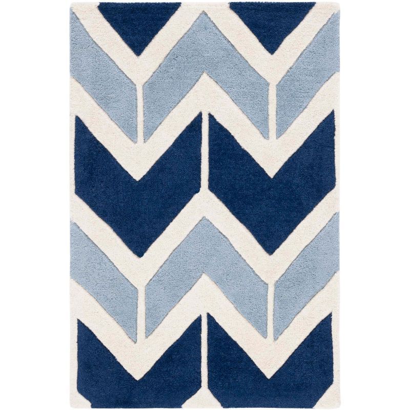 Chatham Blue and Light Blue Hand-Tufted Wool Rug