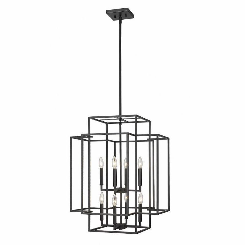 Titania Matte Black 8-Light Geometric Steel Chandelier