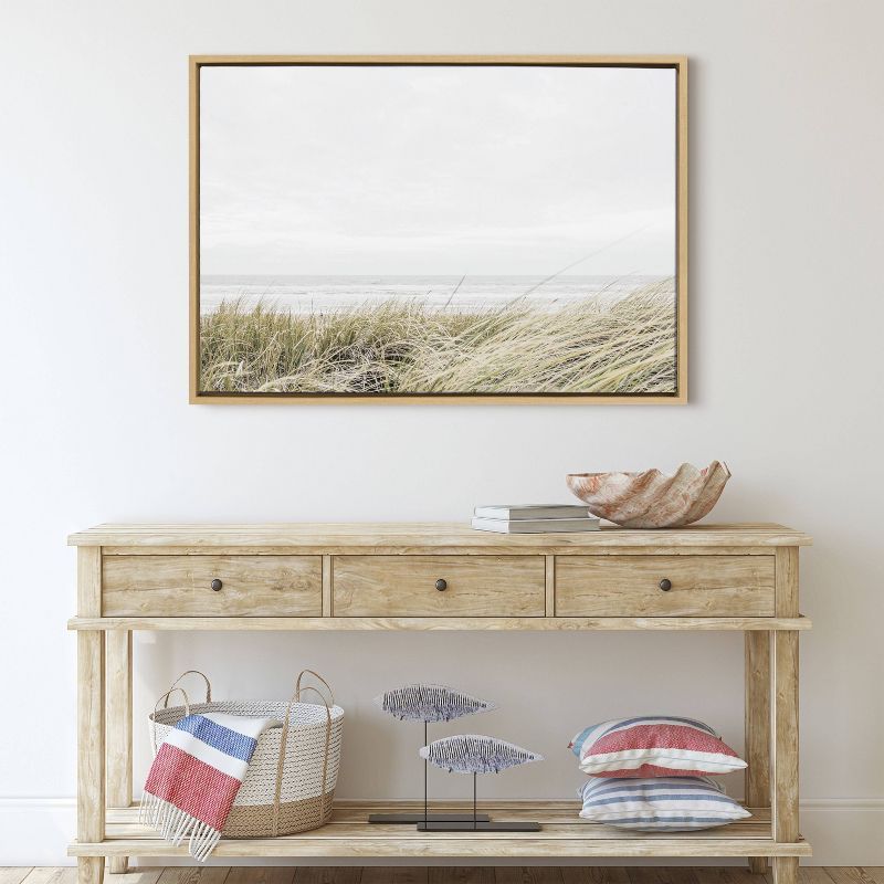 Sylvie East Beach Coastal Landscape Canvas with Polystyrene Frame